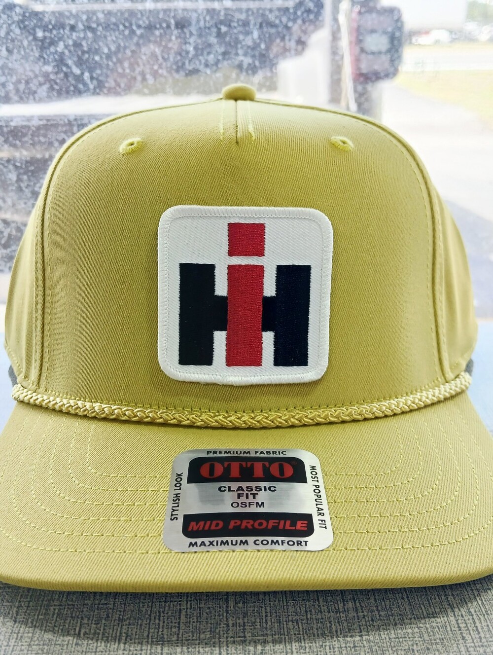 OTTO Yellow Patch Mid-Profile Hat with Rope Detail